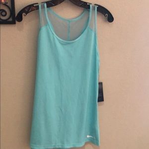 Aqua Nike size large dri-fit razor back shirt NWT